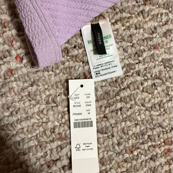 NWT J. Crew Textured plunge bikini top & curved-waist cheeky bottom- Size Medium - Picture 5 of 7